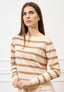 Maglia a righe con seta e cotone - AVORIO/TABACCO