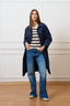Maglia a righe con seta e cotone - AVORIO/BLU