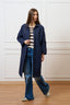 Maglia a righe con seta e cotone - AVORIO/BLU