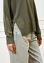 Maglia in viscosa con spacchi - MILITARE