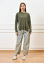 Maglia in viscosa con spacchi - MILITARE
