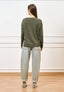 Maglia in viscosa con spacchi - MILITARE