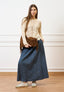 Maglia in cotone lavorata - BEIGE