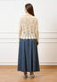Maglia in cotone lavorata - BEIGE