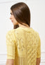 Maglia traforata crop in cotone - GIALLO