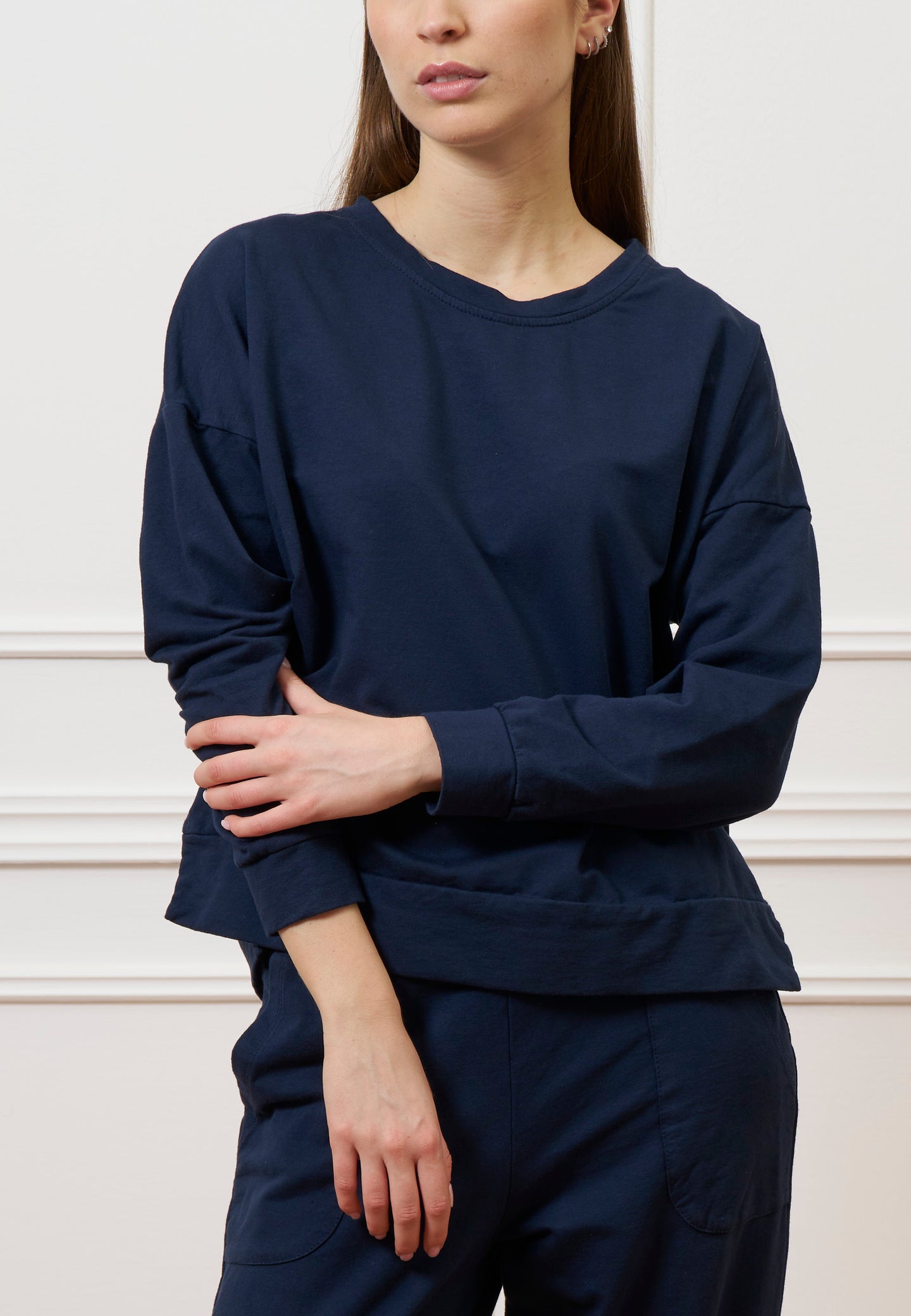 Felpa scatola con spacchi laterali - BLU