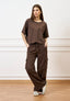 Felpa maniche corte raglan  - MARRONE