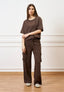 Felpa maniche corte raglan  - MARRONE