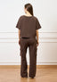 Felpa maniche corte raglan  - MARRONE