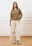 Maglia lurex con spacchi - TABACCO