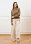 Maglia lurex con spacchi - TABACCO