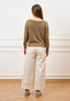 Maglia lurex con spacchi - TABACCO
