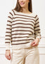 Maglia a righe con maniche raglan - BIANCO/MARRONE
