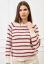 Maglia a righe con maniche raglan - BIANCO/BORDEAUX