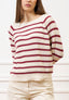 Maglia a righe con maniche raglan - BIANCO/BORDEAUX