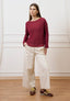 Maglia in misto lino  - BORDEAUX
