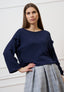 Maglia a scatola con rouches - BLU