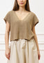 Maglia gilet con scollo profondo - BEIGE