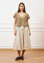 Maglia gilet con scollo profondo - BEIGE