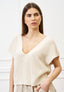 Maglia gilet con scollo profondo - AVORIO