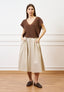Maglia gilet con scollo profondo - MARRONE