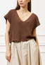 Maglia gilet con scollo profondo - MARRONE