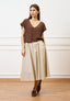 Maglia gilet con scollo profondo - MARRONE