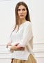 Maglia rasata con scollo a barca - AVORIO