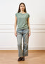 Maglia con scollo a barca smanicata - MILITARE