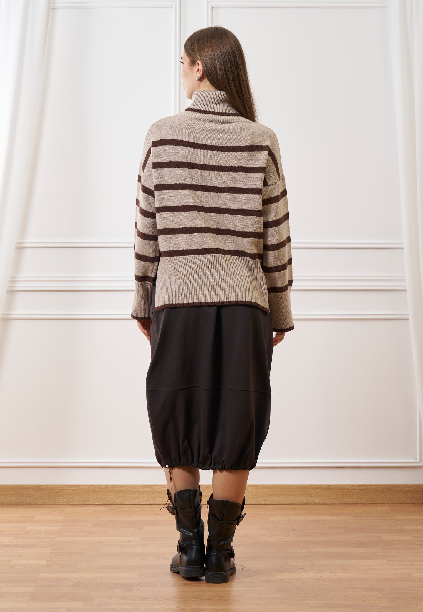 Maglia a righe con collo alto