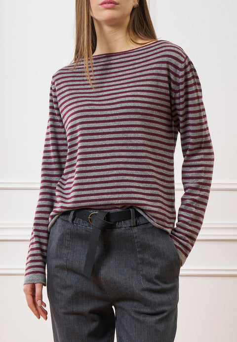 Maglia a righe con scollo a barca