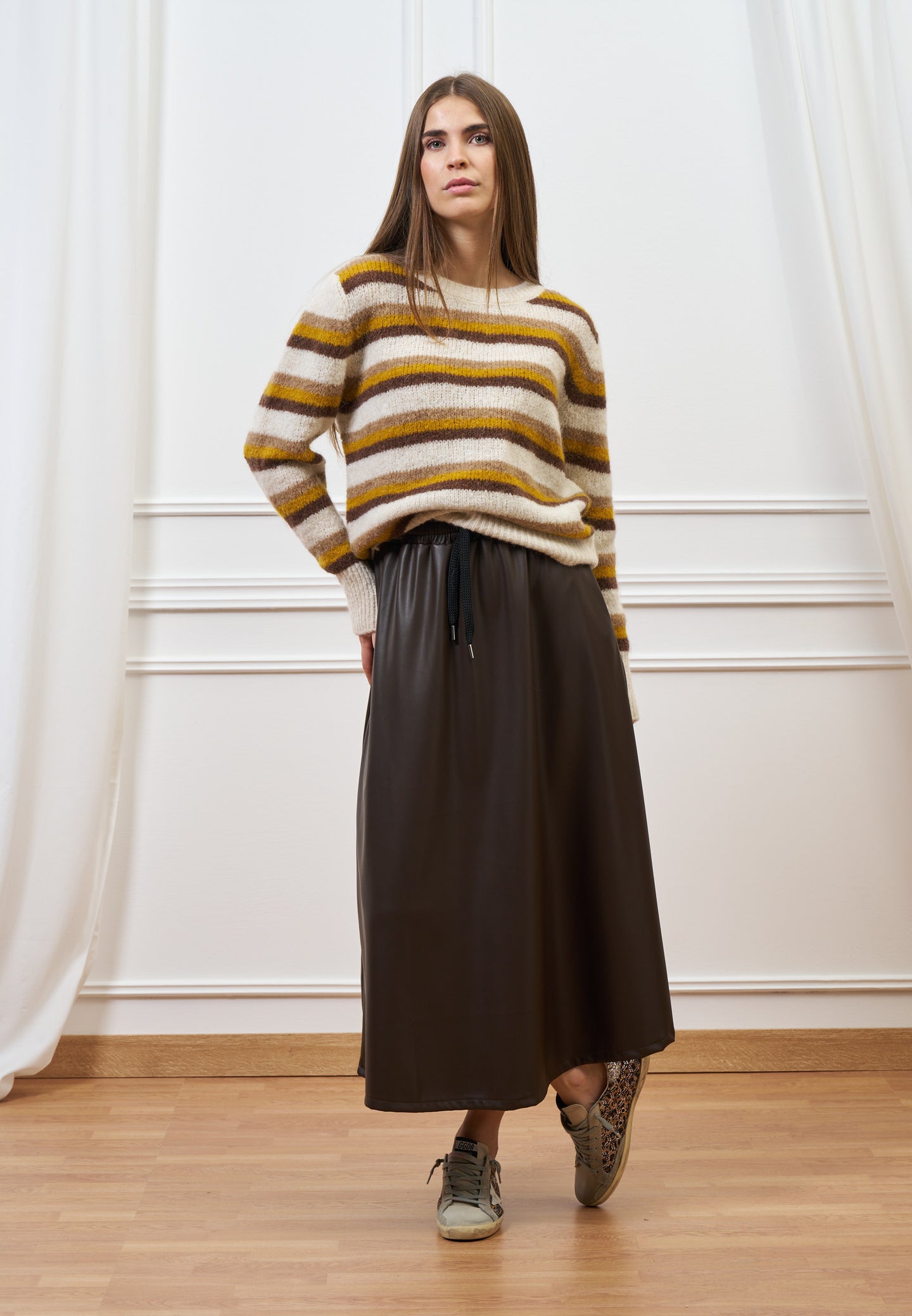 Maglia a righe in mohair