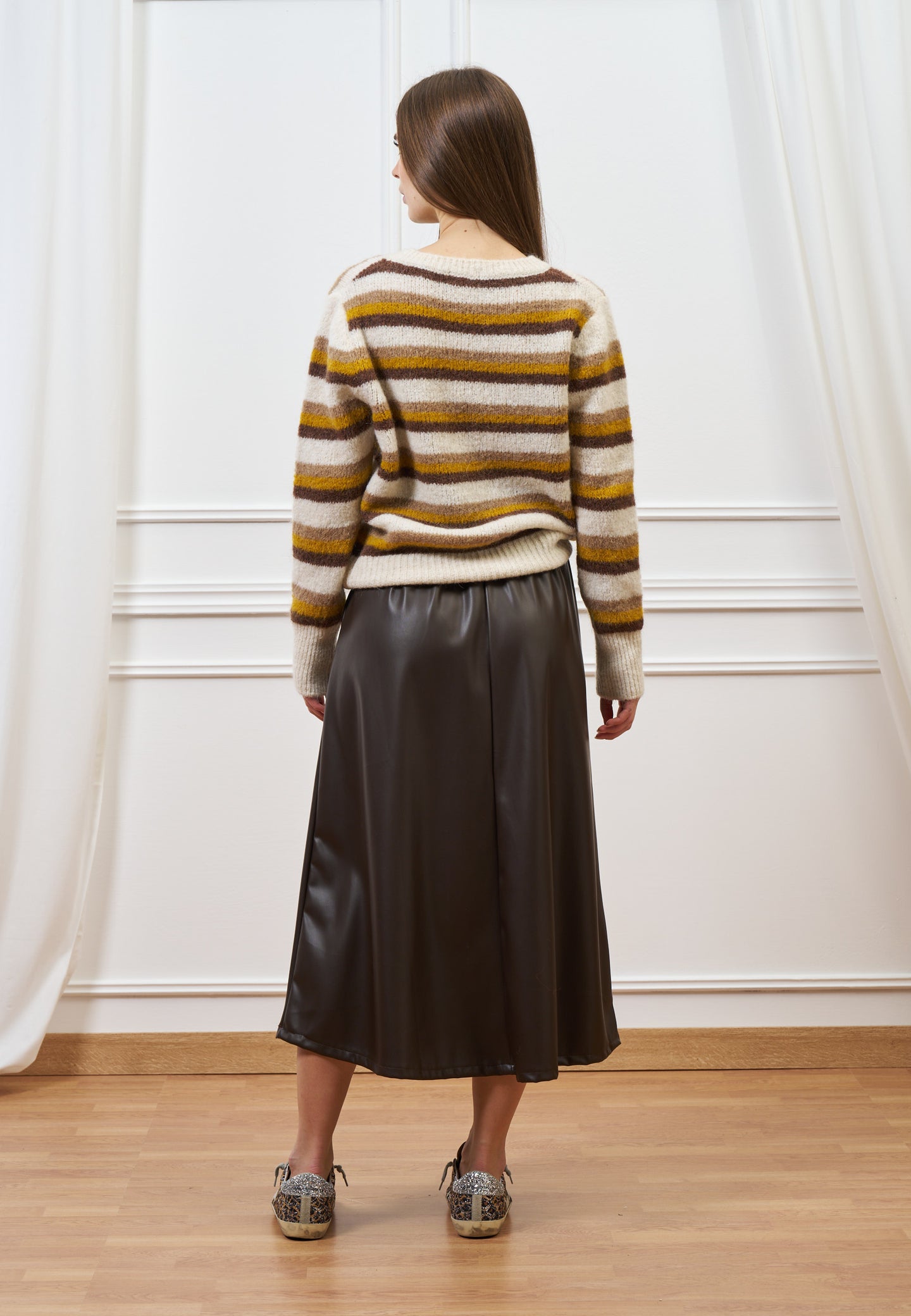 Maglia a righe in mohair