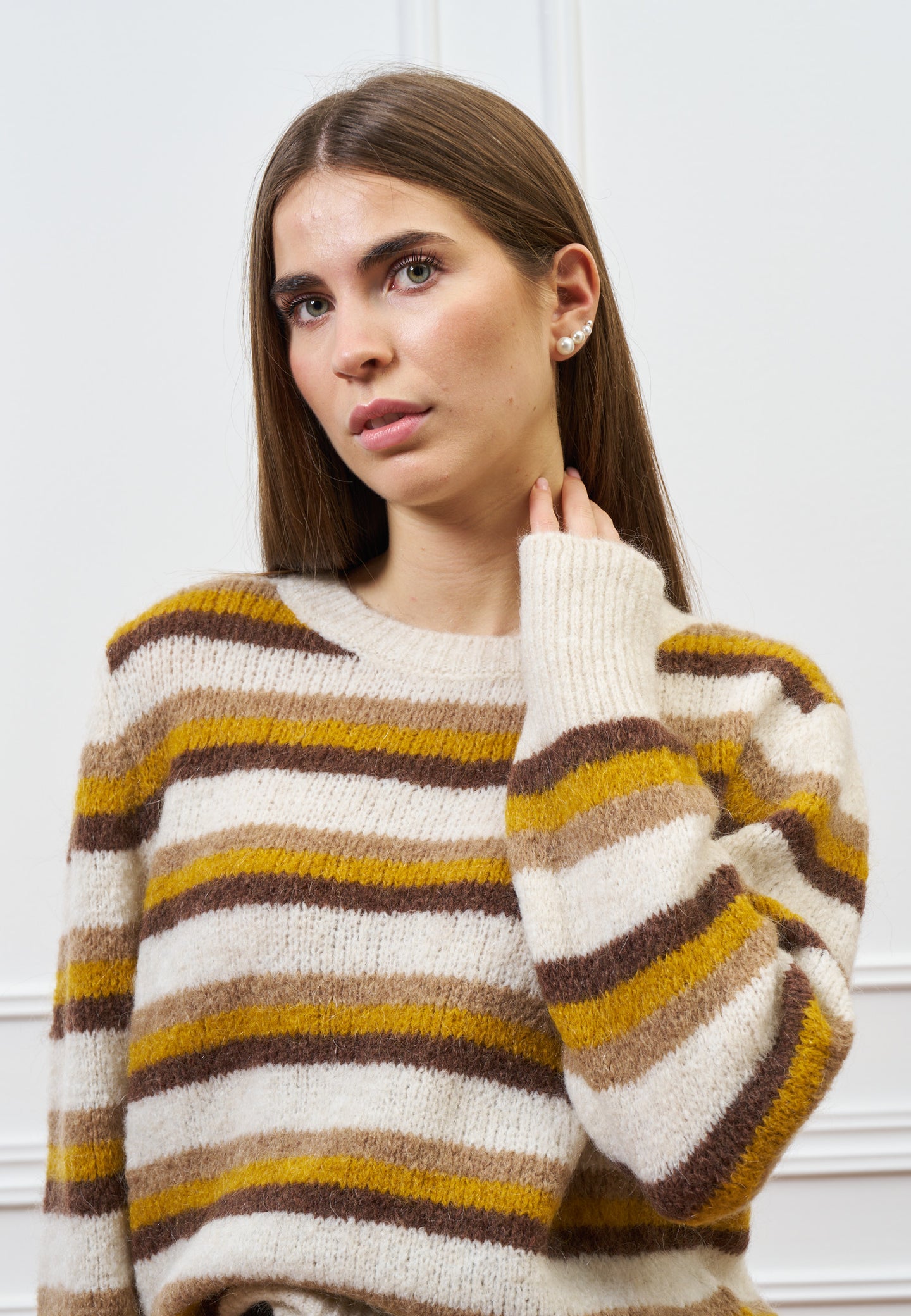 Maglia a righe in mohair