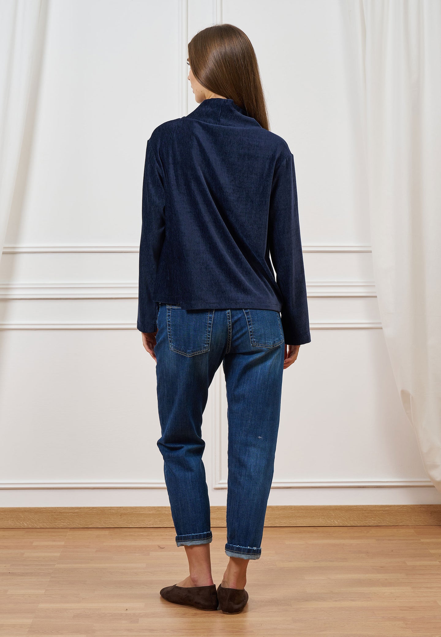 Maglia collo alto in velluto