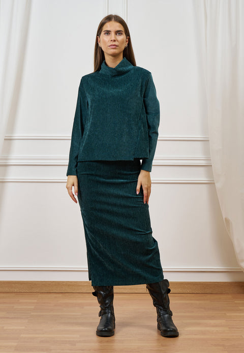 Maglia collo alto in velluto