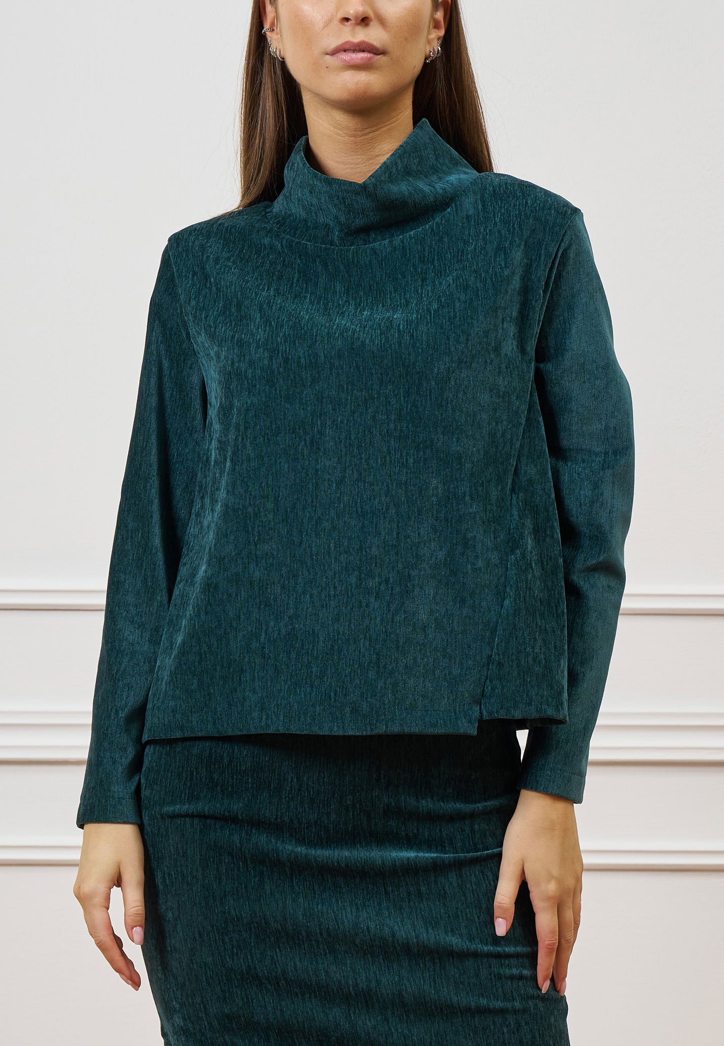 Maglia collo alto in velluto