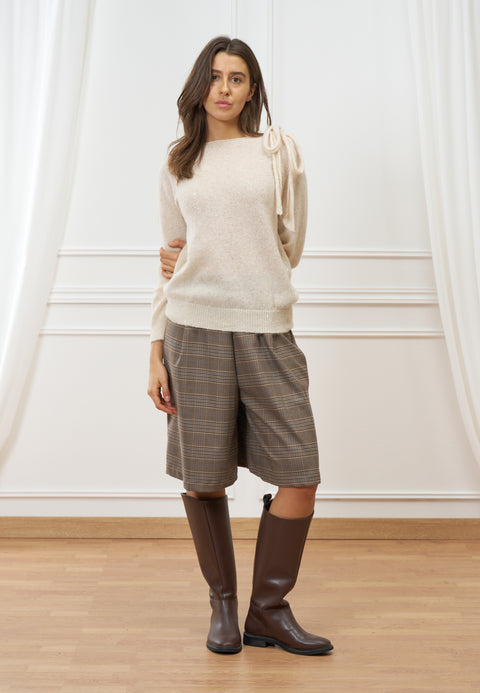 Maglia con fiocco e paillettes