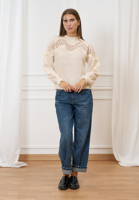 Maglia con inserti in pizzo