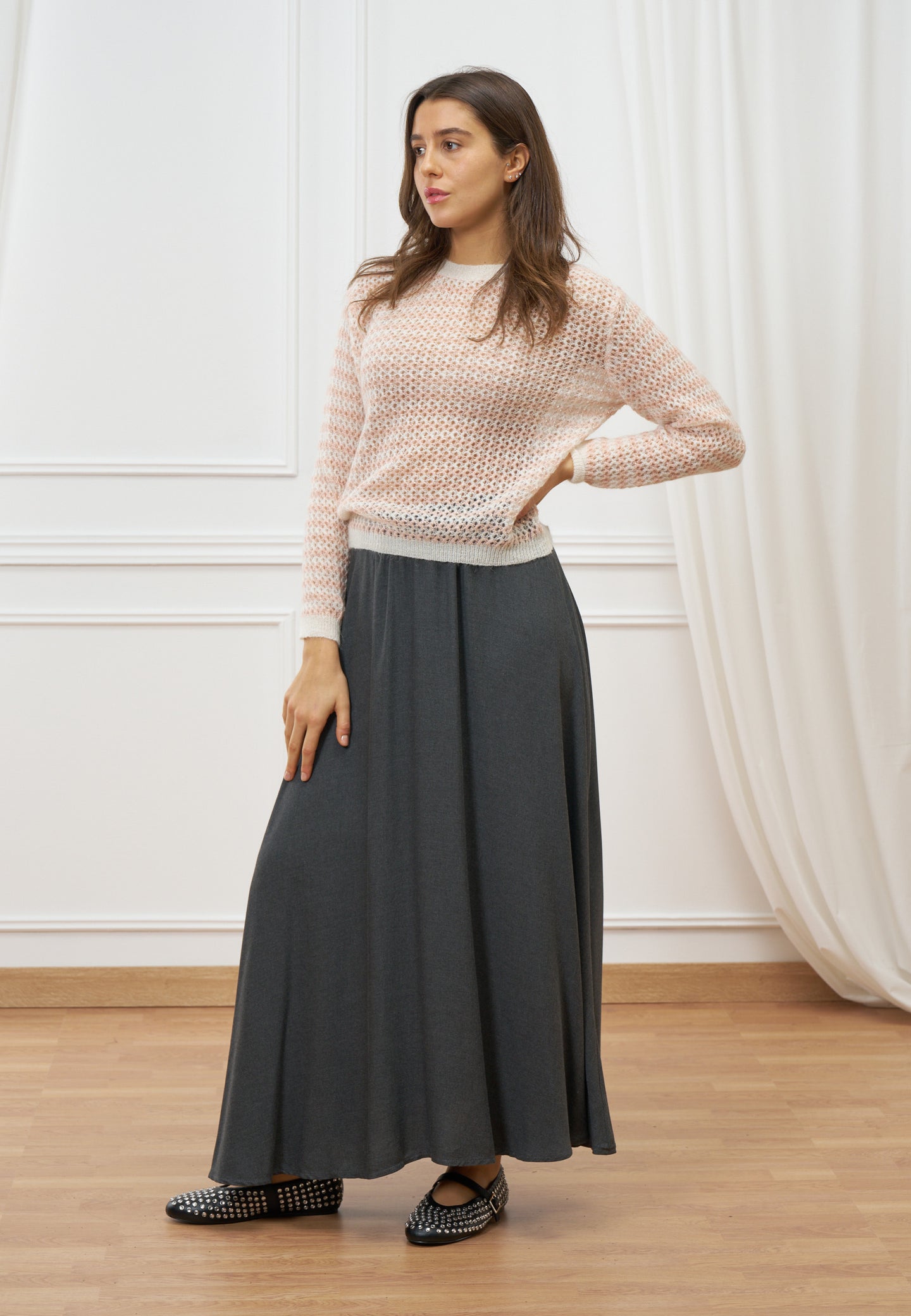 Maglia con motivo lurex in rilievo