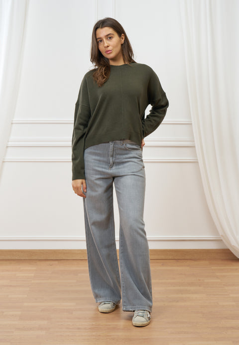 Maglia con nervature in lana