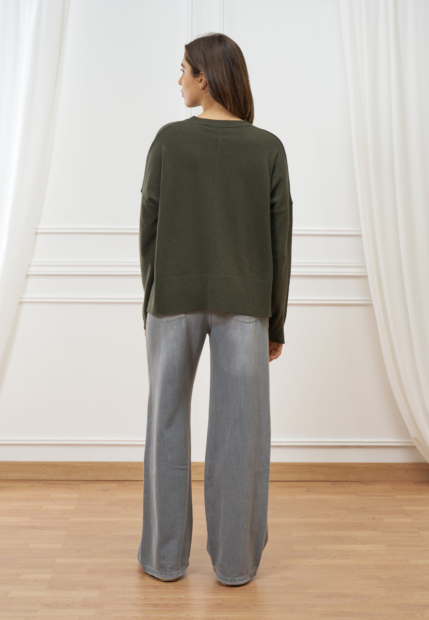 Maglia con nervature in lana