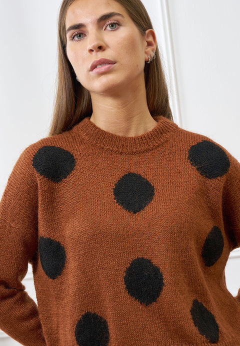 Maglia con pois a contrasto