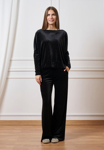 Maglia in velluto gessata lurex