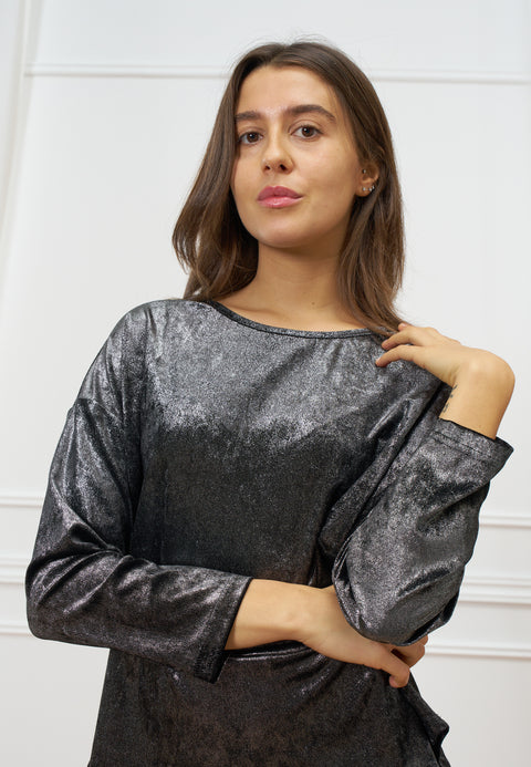 Maglia in velluto metalizzato