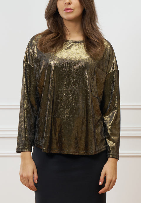 Maglia in velluto metallizzato