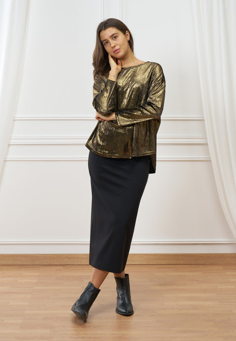 Maglia in velluto metallizzato