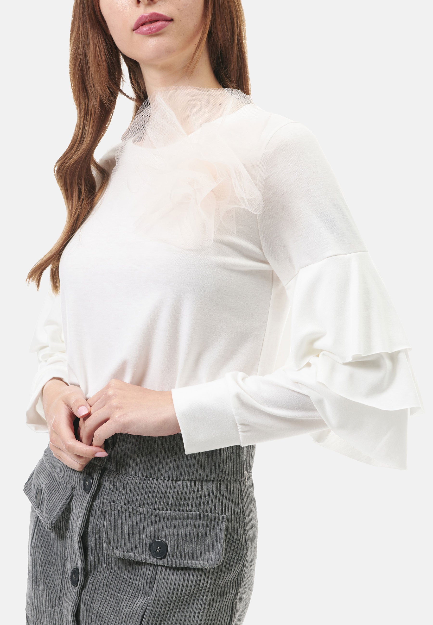 Maglia con on sale maniche volant