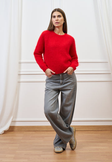 Maglia mohair con maniche lunghe