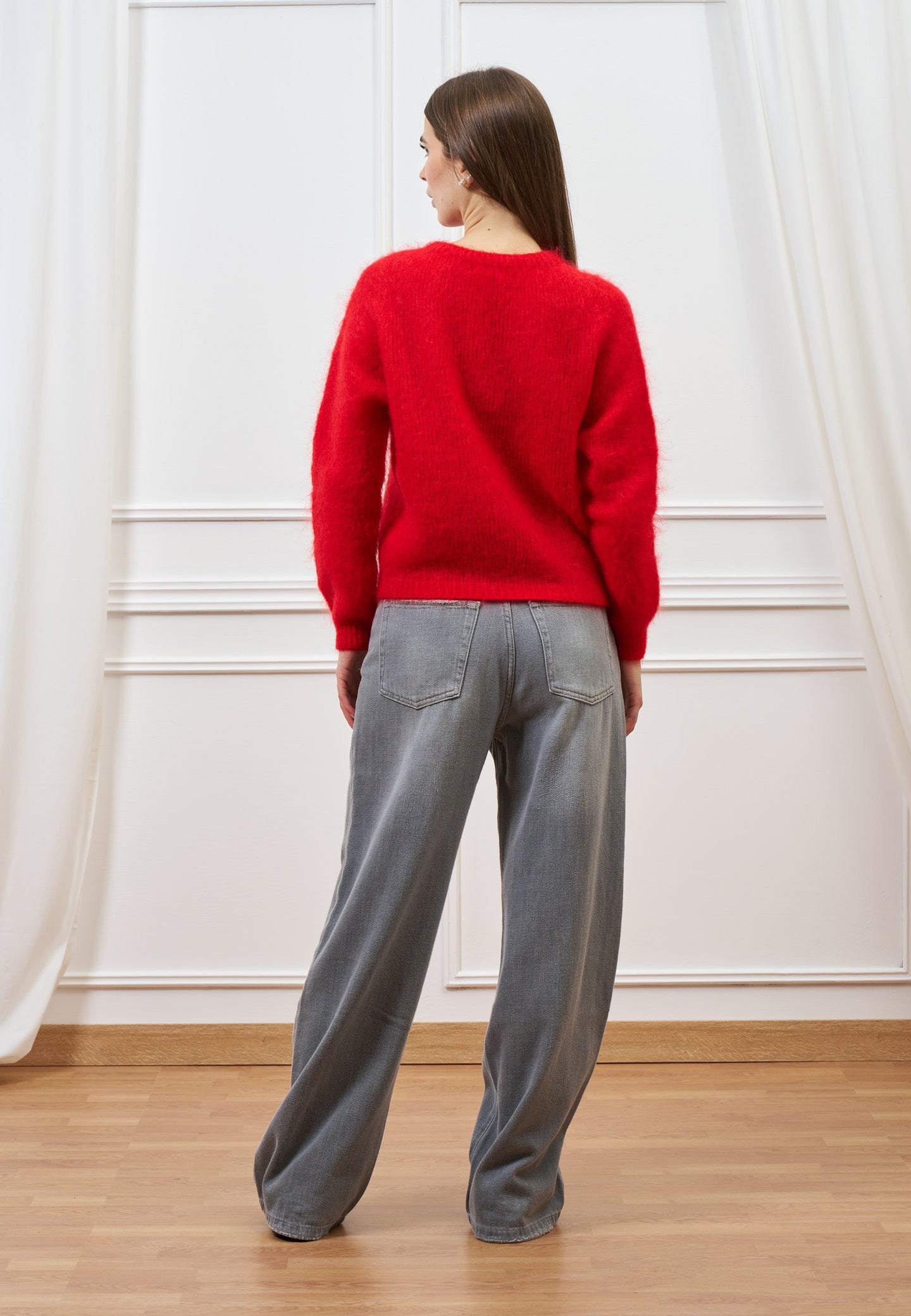 Maglia mohair con maniche lunghe